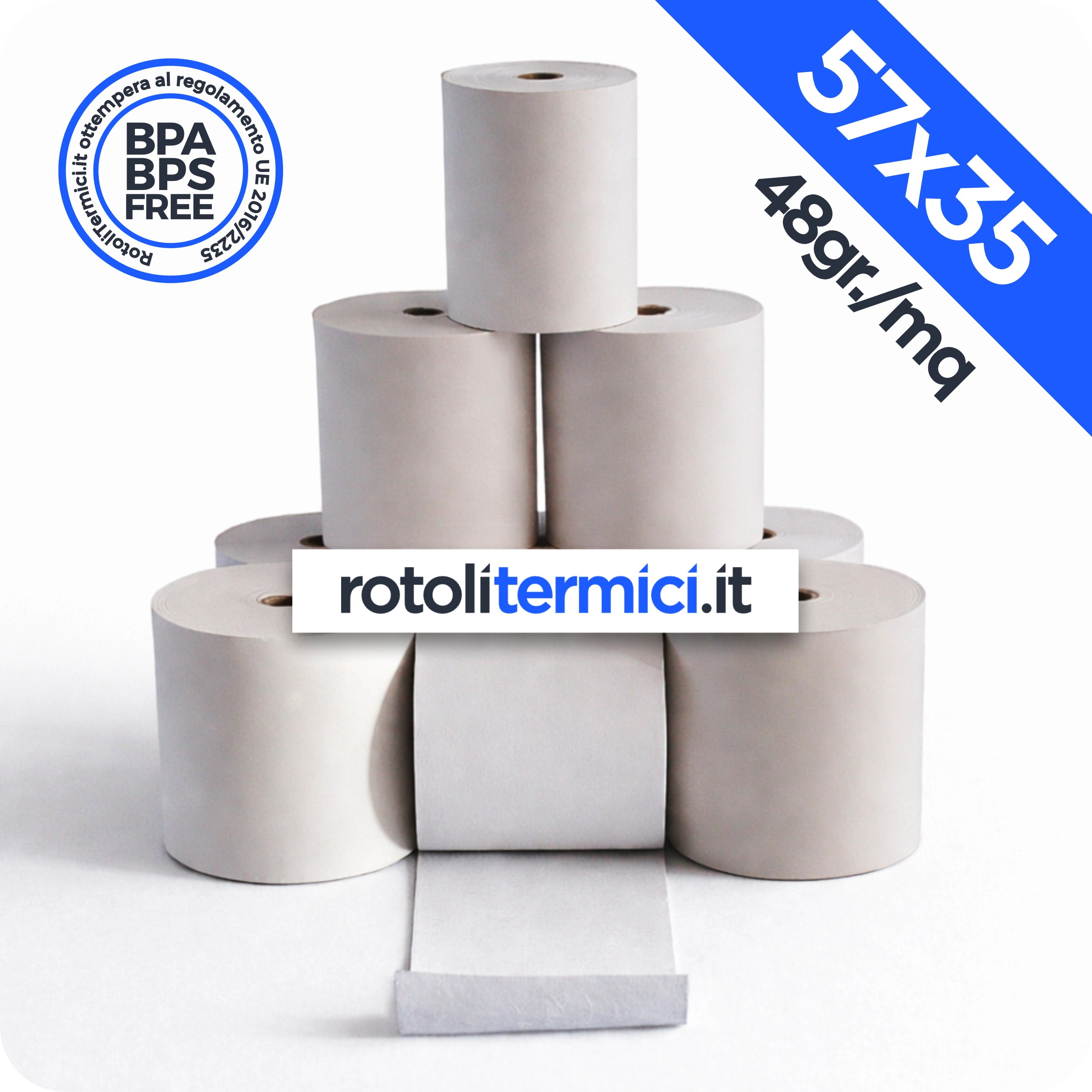Rotoli Termici 57x35 - 48gr - Omologati Anima 12 (57x35x12)