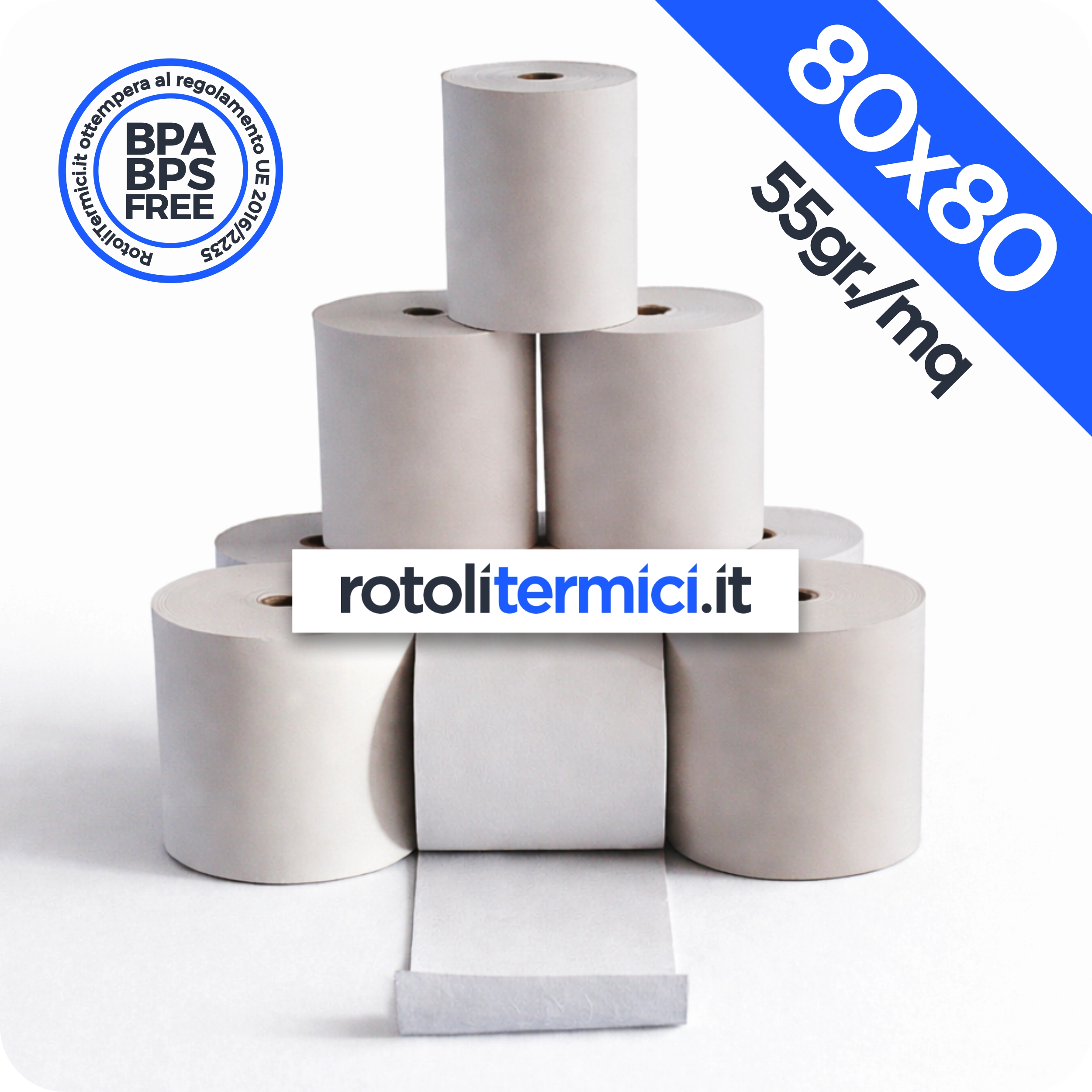 Rotoli Termici 80x80 - 55gr - Omologati Anima 12 (80x80x12)