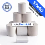 Rotoli Termici Adesivi 57x40 - 55gr - Omologati Anima 40 (57x40x55)