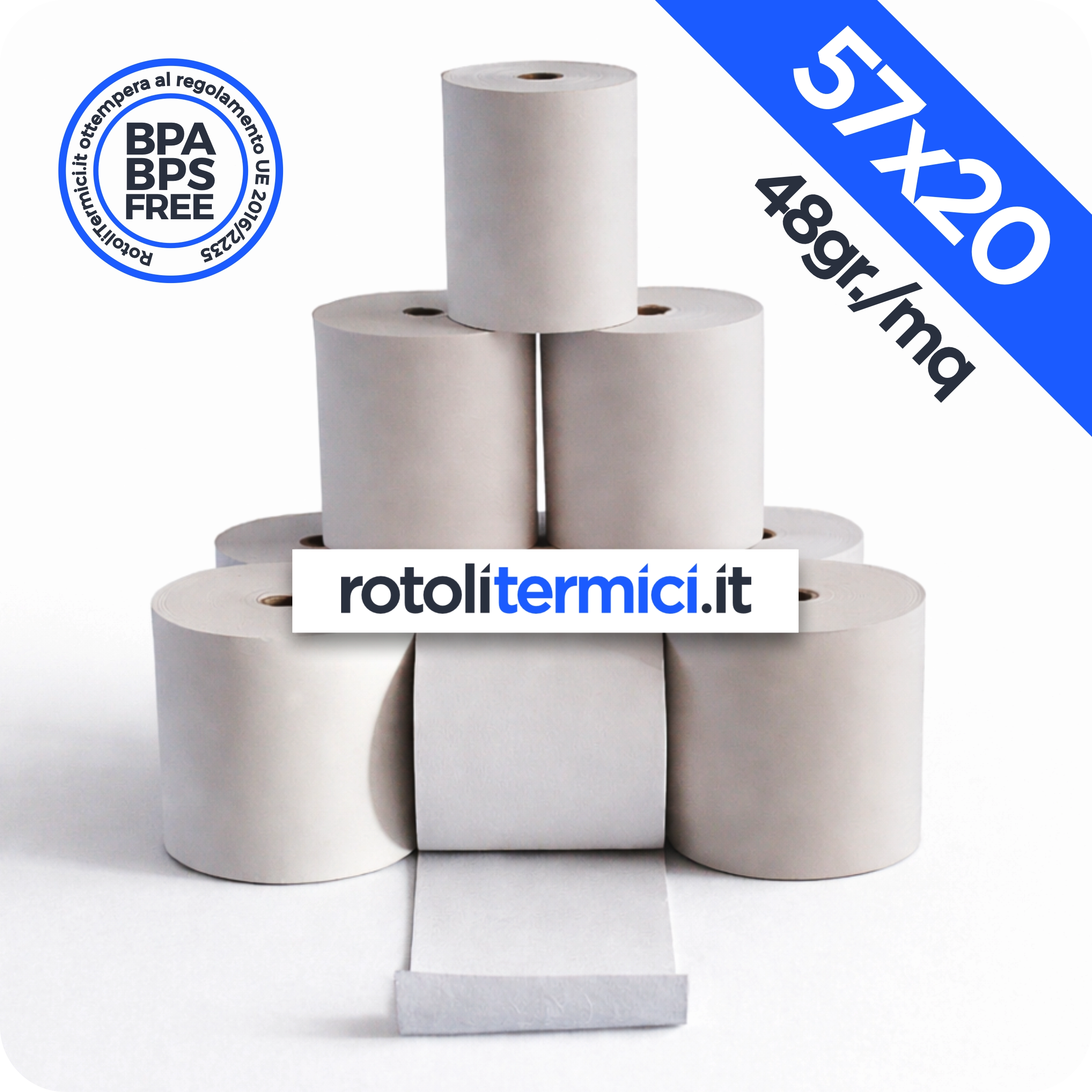 Rotoli Termici POS 57x20 - 48gr - Omologati Anima 12 (57x20x12)