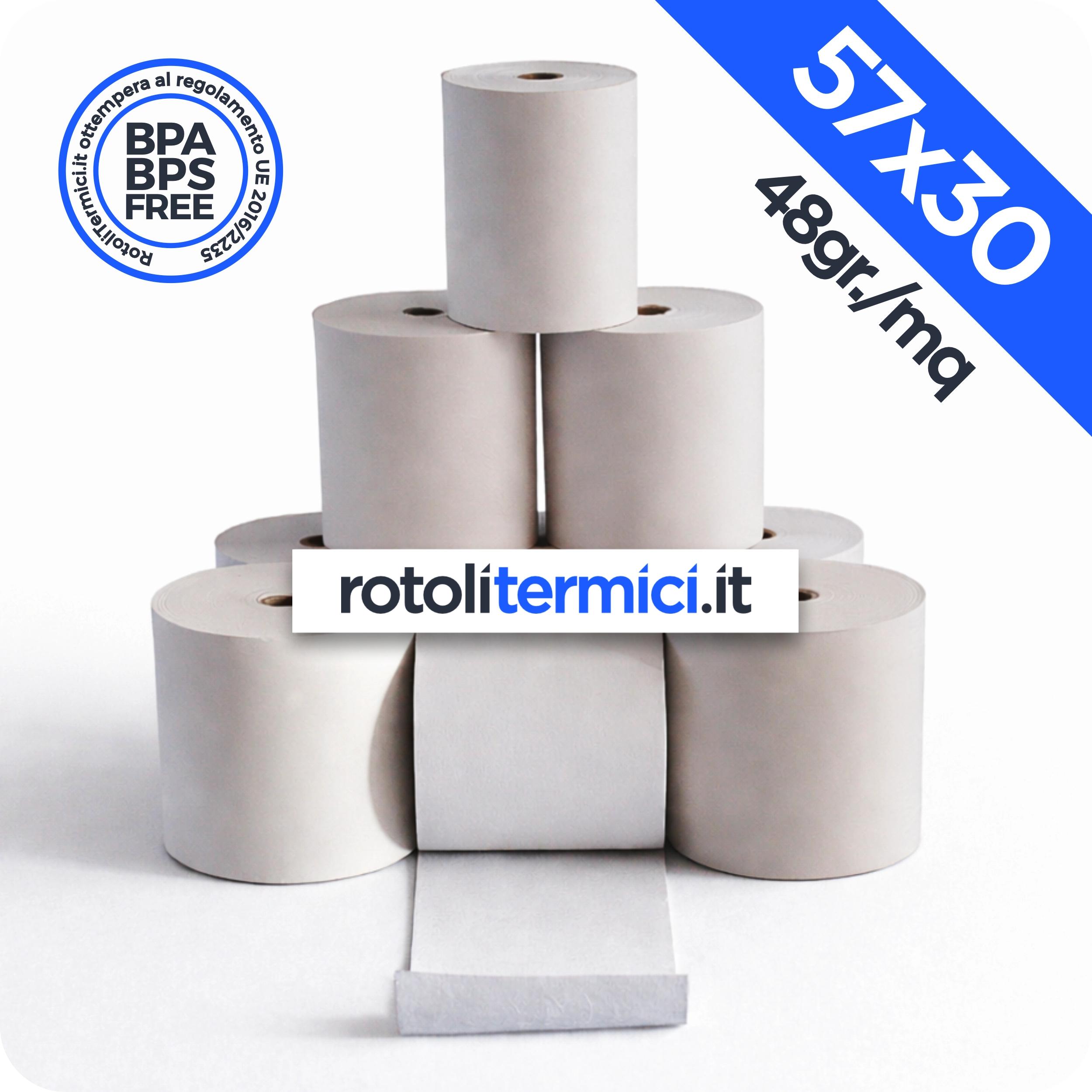 Rotoli Termici 57x30 - 48gr - Omologati Anima 12 (57x30x12)