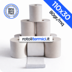 Rotoli Termici 110x30 - 80gr - Omologati Anima 12 (110x30x12)