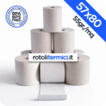Rotoli Termici 57x80 - 55gr - Omologati Anima 12 (57x80x12)