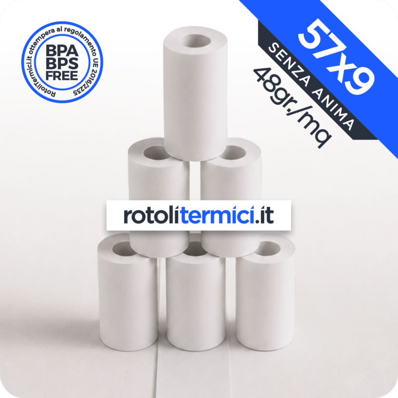 Rotoli Termici 57x9 metri - 48gr - Omologati Senza Anima (57x9x24)